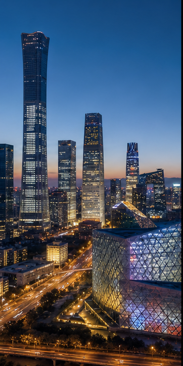 北京商务区夜景,代表企业财税与经营服务